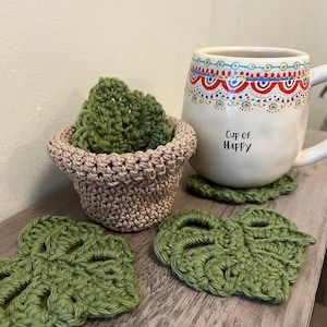 Crochet Leaf Coasters