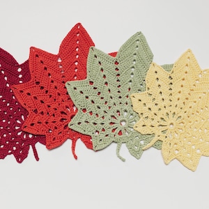 Crochet Maple Leaves Handmade Doily Intricate Stylish Home Decor Unique gift Table Decoration Coaster Thanksgiving Made and ship from USA!