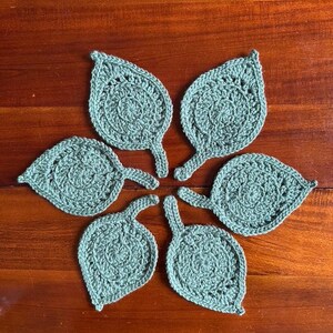 Crocheted Leaf Coaster, Handmade Home Decor, Summer, Spring