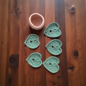 Handcrafted Crochet Leaf Coaster set with Pot